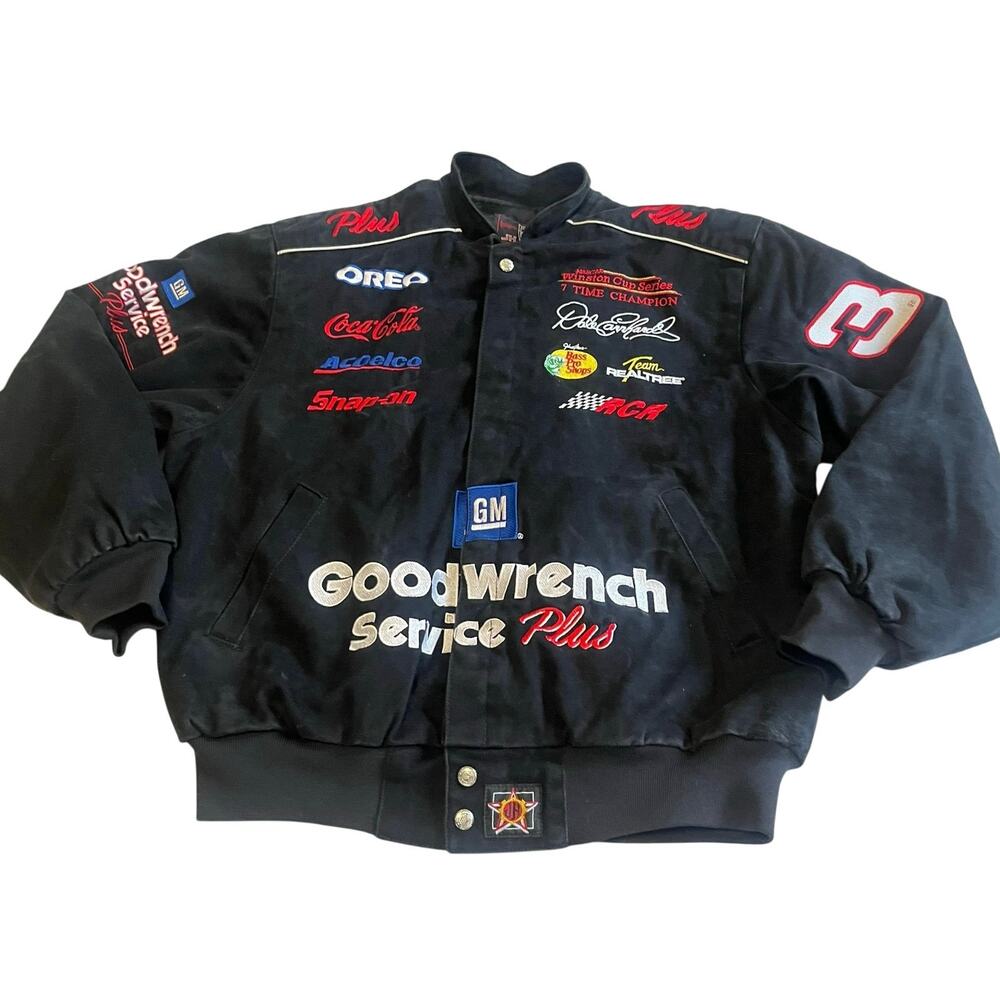 Vtg JH Design Dale Earnhardt Sr 3 Goodwrench Nascar Racing Jacket Twill Men M